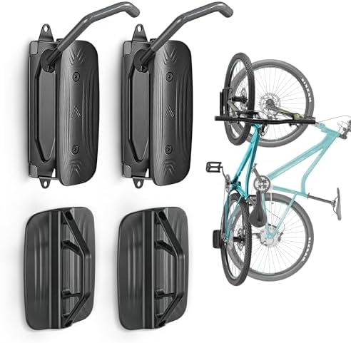 monTEK Swivel Bike Wall Mount, Vertical Bike Rack for Garage, 2 Pack, Gray by monTEK
