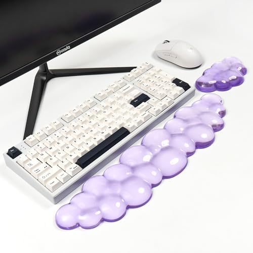 Gel Keyboard and Mouse Wrist Rest, Cloud Wrist Pad for Computer Keyboard | Purple Wrist Support for Keyboard 60%/68%/75%,Cloud Wrist Rest,Keyboard Cushion, Comfort & Support for Typing and Gaming by Sumgsn