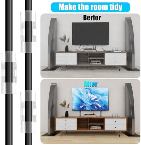 XHF 50pcs Medium Self Adhesive Cable Clips Clear,Wire Clips Cable Management Wire Organizer Cord Holder for Under Desk, Car, Wall, TV PC Ethernet Cable - Image 7