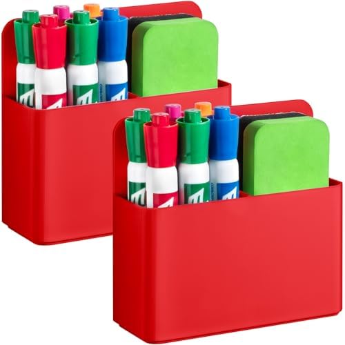 2 Pack Magnetic Pen Holder Cup for Whiteboard, Classroom Supplies by Banafich