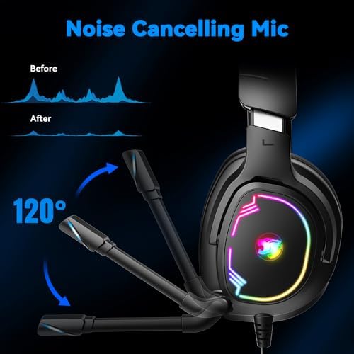 Jimonyer Gaming Headset for PS5 PS4 Xbox Series X|S PC Switch (Blue) - Image 4