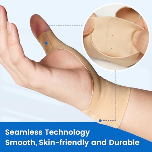 Velpeau 2pcs Thumb and Wrist Compression Sleeve for Tendonitis, Khaki, M - Image 4