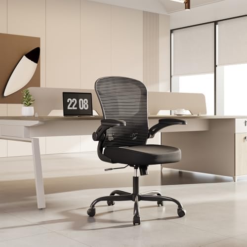 Synorla Office Chair|Ergonomic Desk Chairs (Pack of 2) | Flip-up Armrests,Mesh Computer Chair,High Back,Comfy Work,Adjustable Lumbar Support - Image 2