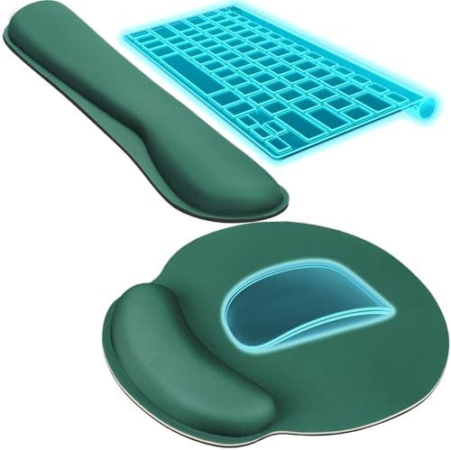 KTRIO Keyboard Wrist Rest & Mouse Pad with Wrist Rest, Forest Green | Memory Foam Wrist Support, Ergonomic Design, Non-Slip Base, Office and Home Use by KTRIO