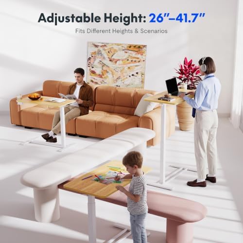 FLEXISPOT H7 28" Pneumatic Height-Adjustable Overbed Table with Wheels - Image 3