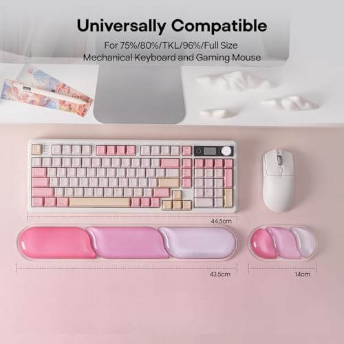 EPOMAKER CloudGel Wrist Rest for Keyboard and Mouse, 2 Pieces | Silicone Wrist Support, Anti-Slip Rubber Bottom, Ergonomic Design, Suitable for Office/Computer/Laptop/Gaming (Pink) - Image 3