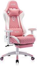 S*MAX Gaming Chair with Footrest Thicken Seat Ergonomic Gaming Chair with 3D Armrest PU Leather Gamer Chairs for Adults Headrest Lumbar Support Gaming Chairs for Adults Pink Large by SMAX