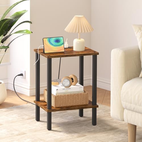 TUTOTAK End Table with Charging Station, Side Table Set of 2, Nightstand - Image 4