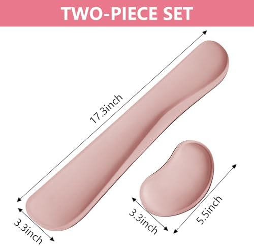 Wrist Rest for Computer Keyboard and Mouse, Ergonomic Design Wrist Support Pad for Keyboard, Soft Memory Foam Desk Pads Support Hand and Arm Easy Typing Pain Relief, 2 Piece Pad, Pink - Image 6