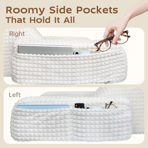 Vekkia 19'' Reading Pillow with Armrests and XL Pockets for Adults - Image 4