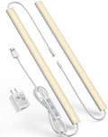 Plug-in Under Cabinet Lighting, Dimmable Under Counter Lights for Kitchen, 2pcs 12 Inch, Warn White 3000K Linkable USB Led Closet Light, Wired Indoor Night Lights Bar for Desk,Sink,Workbench by Vovamo
