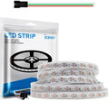 WS2812B LED Strip Lights, 16.4FT 5V, White PCB IP67, 300 LEDs by icever