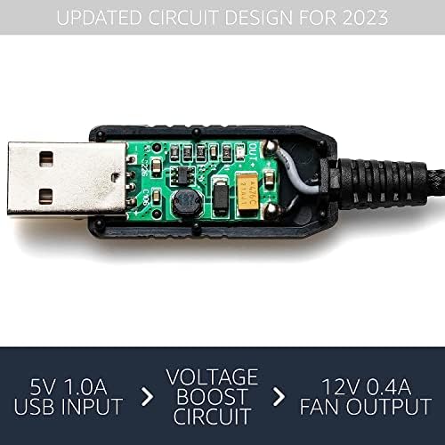 Gebildet Full Speed 12V Voltage Step-Up USB to 3 Way 3-Pin and 4-Pin PC Fan Sleeved Power Adapter Cable - Image 4