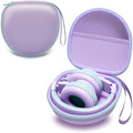 Kids Headphones Case for Folding Headphone, Purple+Green Edge(Case Only) by LTGEM