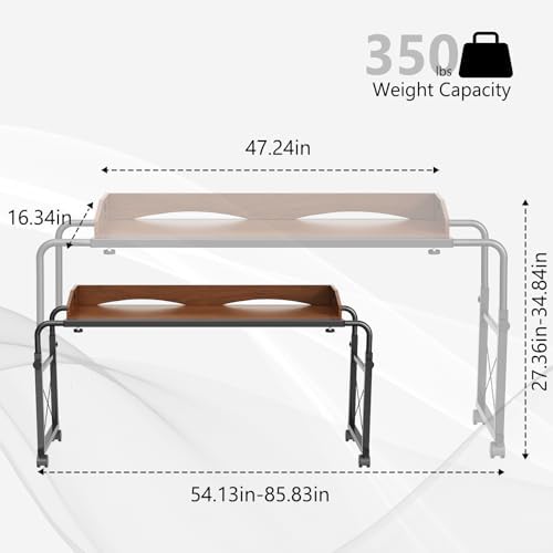 BYMECOST Laptop Desk for Bed, Adjustable Height & Length Laptop Bed Table - Image 2