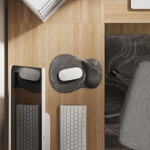 ErgoComfort Gel Wrist Rest Mouse Pad-Ergonomic Office Mousepad with Wrist Support-Non-Slip, Design Desk Accessories Mat for Home&Game Decor (08Black Marble) - Image 2