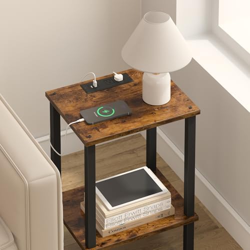 TUTOTAK End Table with Charging Station, Side Table Set of 2, Nightstand - Image 6