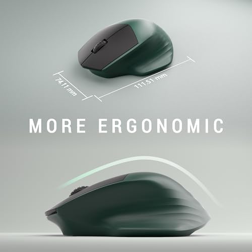 MPTOG Ergonomic Wireless Keyboard and Mouse Combo, Dark-Green Black - Image 5