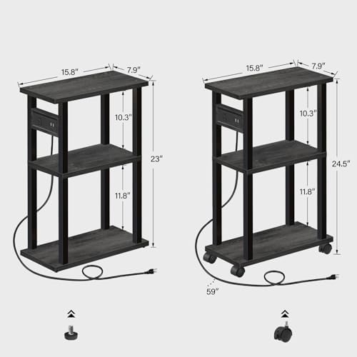 TUTOTAK Small Narrow Side Table, Set of 2 Skinny End Table - Image 3
