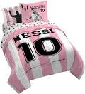 Jay Franco Messi Queen Comforter Set 7 Piece Soft Kids Sports Bedding, Pink by JayFranco
