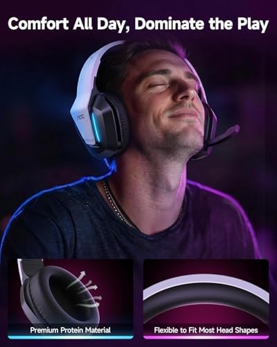 AOC Wired Gaming Headset, Headphones for Xbox Series PS5 PC Switch, White - Image 4