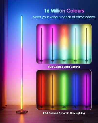2PCS Corner Floor Lamp, RGB Color Changing Mood Light with Remote Control, Dimmable LED Corner Lamp with Music Sync, Modern Floor Lamp for Living Room Gaming Room - Image 5