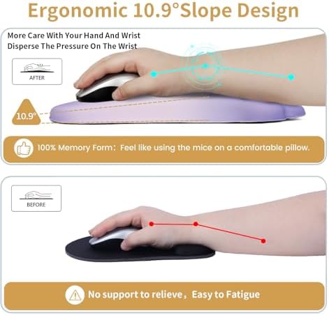 L-SPOUTTO Ergonomic Mouse Pad with Wrist Rest,Cute Mouse Pad Wrist Support - Image 5
