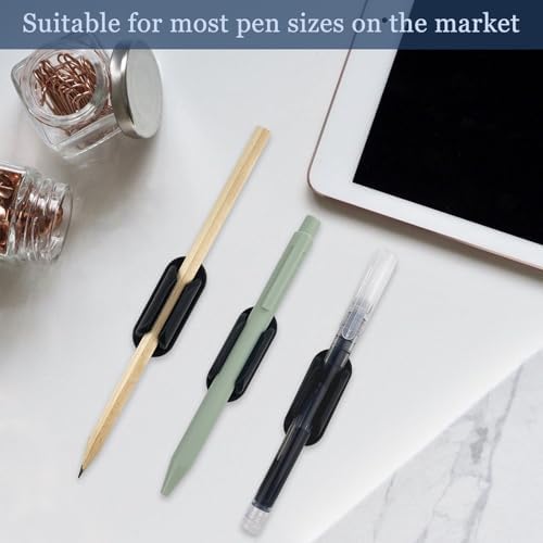 ZUFECY 6 Pack Adhesive Pencil Holders for Desk, Flexible Black Silicone Pen Holder with Adhesive Pads for Office Essentials and Teacher Supplies - Image 5