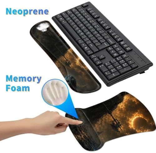 3-in-1 Ergonomic Memory Foam Keyboard Wrist Rest Pad Set, Dark Warriors - Image 4