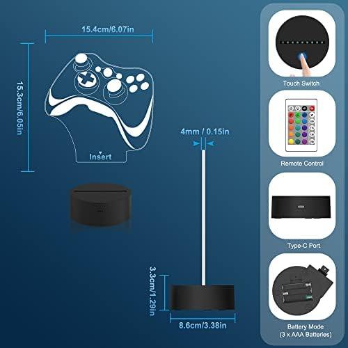 Attivolife Gamepad 3D Lamp, Hologram Illusion Controller Night Light for Kid, 16 Colors Changing & Remote Dimmer Control, Cool Boy Girl Video Gaming Room Accessories as Xmas Birthday Gift for Teen - Image 6