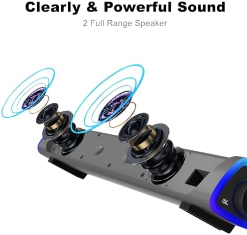 SOULION R30 Computer Speakers for Desktop PC, Wired USB Powered 3.5mm Aux - Image 3