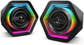 Computer Gaming Speakers, 50W Active Desktop Speakers with Infinity Mirror 3D Tunnel RGB (8 Modes), Bluetooth 5.3, AUX in, Headphone Out & Type-C Input, 3 EQ Modes, AC Powered for PC/Laptop/TV by BESTISANAudioSpeakers