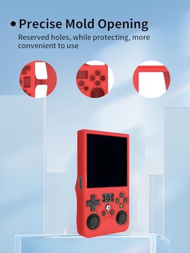 Case for R36MAX Retro Handheld Game Console, Sillence Material,Shock-Absorbing and Anti Drop Protection Soft Shell,RED. - Image 5