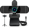 Pro QHD 2K/60fps Webcam with Tripod, External USB-C Camera for PC/Laptop by RUWBY