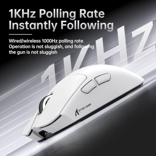 ATTACK SHARK X11PRO V2 Wireless Gaming Mouse with Charging Dock-Black/White - Image 5