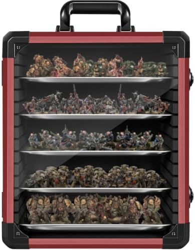 WELIDAY Miniatures Storage Case Miniatures Transport Case Aluminum Alloy Frame with Lock (Large Size) by WELIDAY