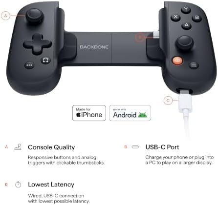 BACKBONE One Mobile Gaming Controller, USB-C, 2nd Gen | For Android & iPhone 15/16/17, 2nd Gen, Play Xbox, Fortnite, Call of Duty, & More - Image 2