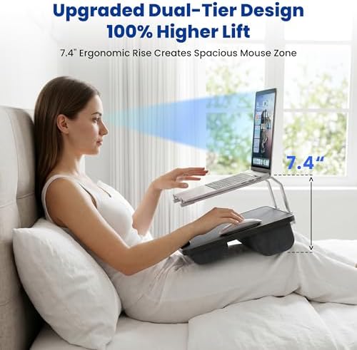 Laptop Lap Desk with Cushion, Laptop Stand for Bed with Pillow - Image 3