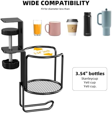 CABTE 2 Pack 2 in 1 Desk Mug Hooks with Headphone Hanger Holder - Image 4