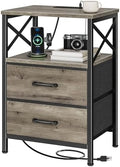 Huuger Night Stand with Charger Station, USB-C Port, End Table by Huuger