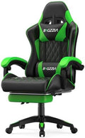 Bigzzia Ergonomic Gaming Chair with Footrest & Breathable PU Leather, Green by Bigzzia