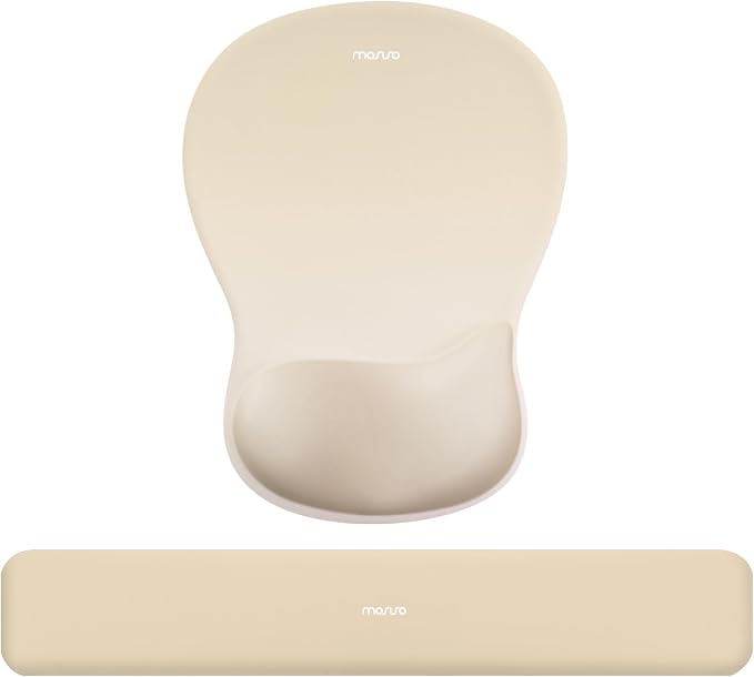 MOSISO Wrist Rest Support for Mouse Pad & Keyboard Set, Khaki by MOSISO