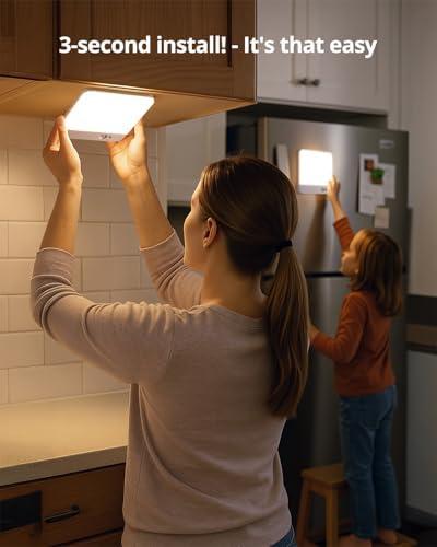 Combuh Battery Operated Ceiling Light Wireless with Remote Square 7.87" - Image 3