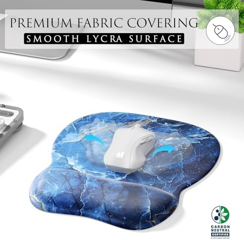 MROCO Ergonomic Mouse Pad with Gel Wrist Rest, 9.4 x 8.1 in, Ocean Marble - Image 2