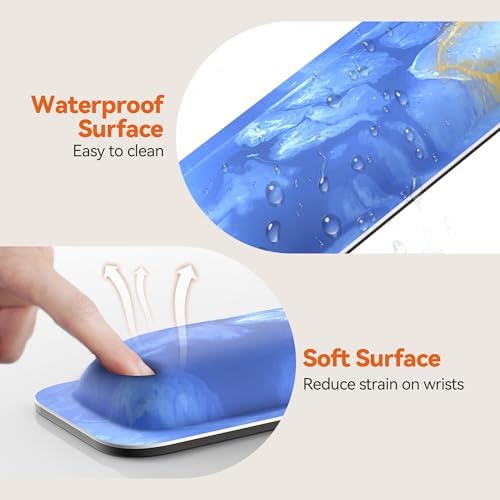 TECKNET Wrist Rest for Computer Keyboard Ergonomic, 1 in Thick, 17x3.3 in | Thicken Memory Foam, Typing Pain Relief, Wrist Support Pad for Keyboard, Comfort for Home/Office/Work, Anti-Slip Rubber Base - Image 5