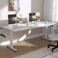 Veken 63×27.6 Inch Large Electric Standing Desk, Gaming Table, White by Veken