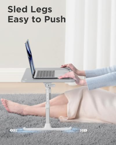 SAIJI Non-Slip Leather Lap Desk Laptop Bed Tray Table, Laptop Stand for Bed - Image 5
