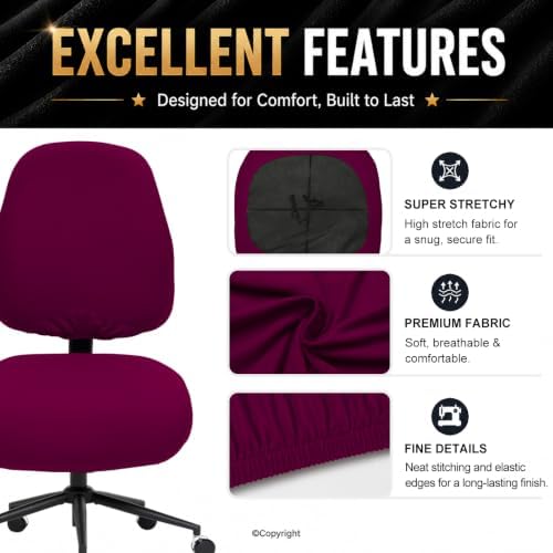 DIVA EN CAMINO DEC Stretchable Desk Office Chair Seat Covers - Universal Stretch Computer Chair Slipcover - Washable Rotating Backrest Coverings & Cushion Protectors for Dogs, Cats, Pets、 - Image 4