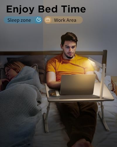 Laptop Bed Tray Desk with LED Desk Lamp, SAIJI Laptop Stand for Bed - Image 5