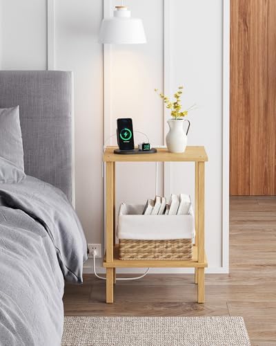 TUTOTAK End Table with Charging Station, Side Table Set of 2, Nightstand - Image 7